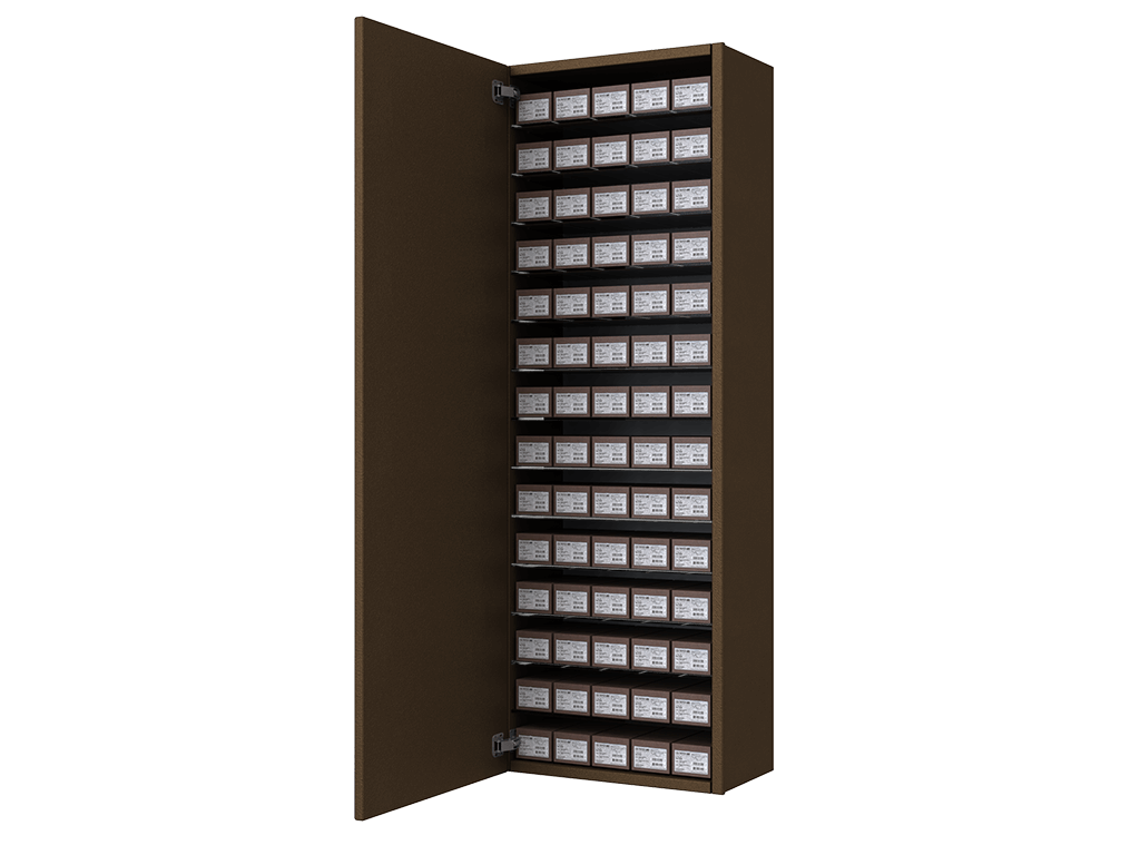 Eyeglass storage cabinets